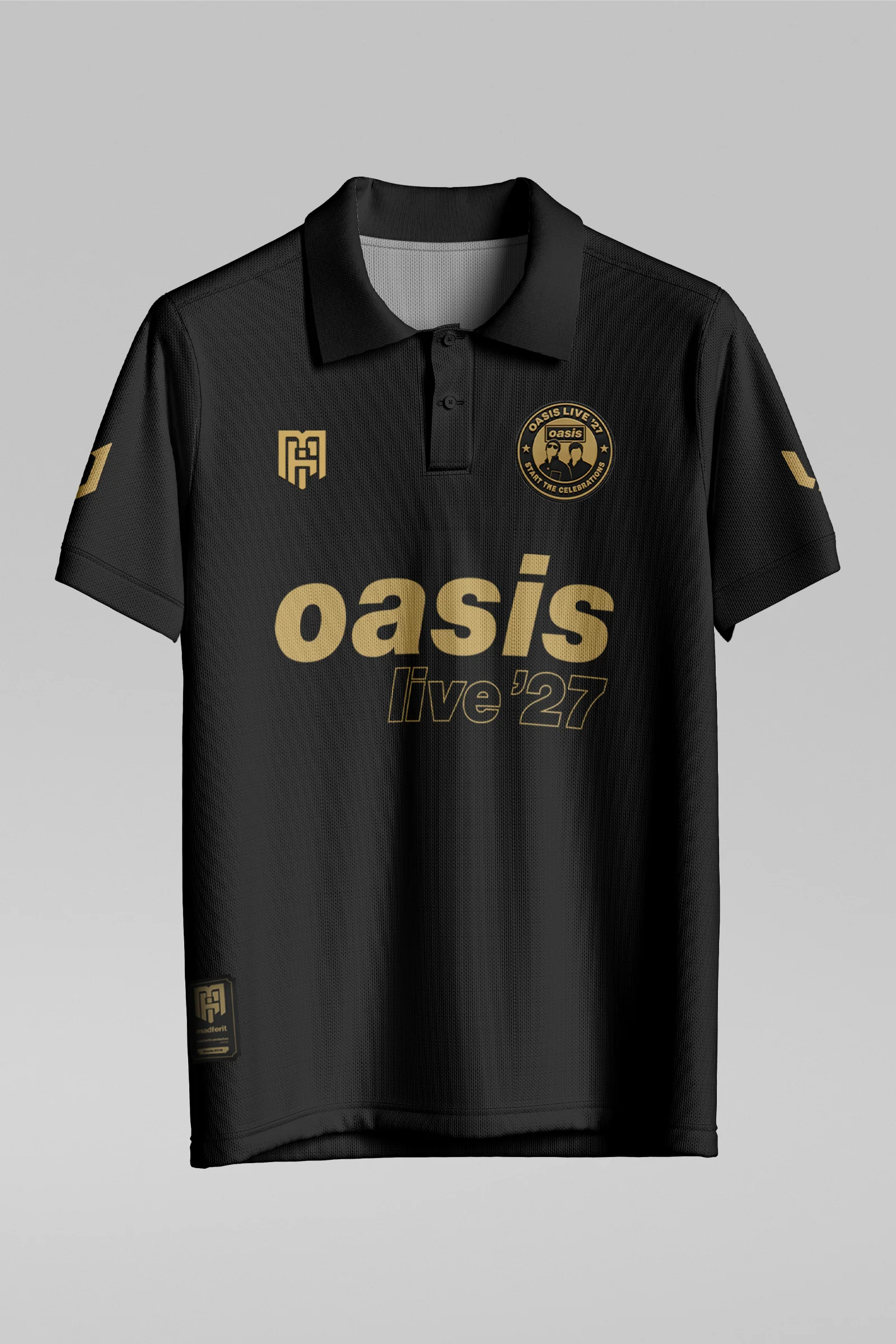 Camisa Oasis Live 27, Preta - Frente